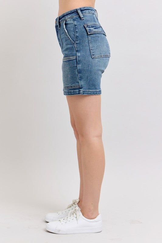 Judy Blue Denim Shorts High Rise Medium Wash S-3XL b19ea89e-68e7-4fe5-820b-c54057fca4fe-Max Trendsi