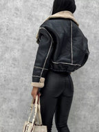 Womens Jacket Cropped Sherpa Trim Zip Up Fashion Outwear b1a8ddc076ad4c55ae38fa372715bf3e-Max-Origin Trendsi
