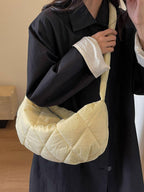 Quilted Polyester Large Crossbody Bag Zipper Hobo Handbags b1c16516-f59a-4e15-9f57-ac936b824c18-Max Trendsi