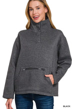 Zenana Womens Fleece Sweatshirt Black Washed High Neck Kangaroo Pocket b213859cbae8439dbd66c6ba4009bbdf-Max-Origin Trendsi