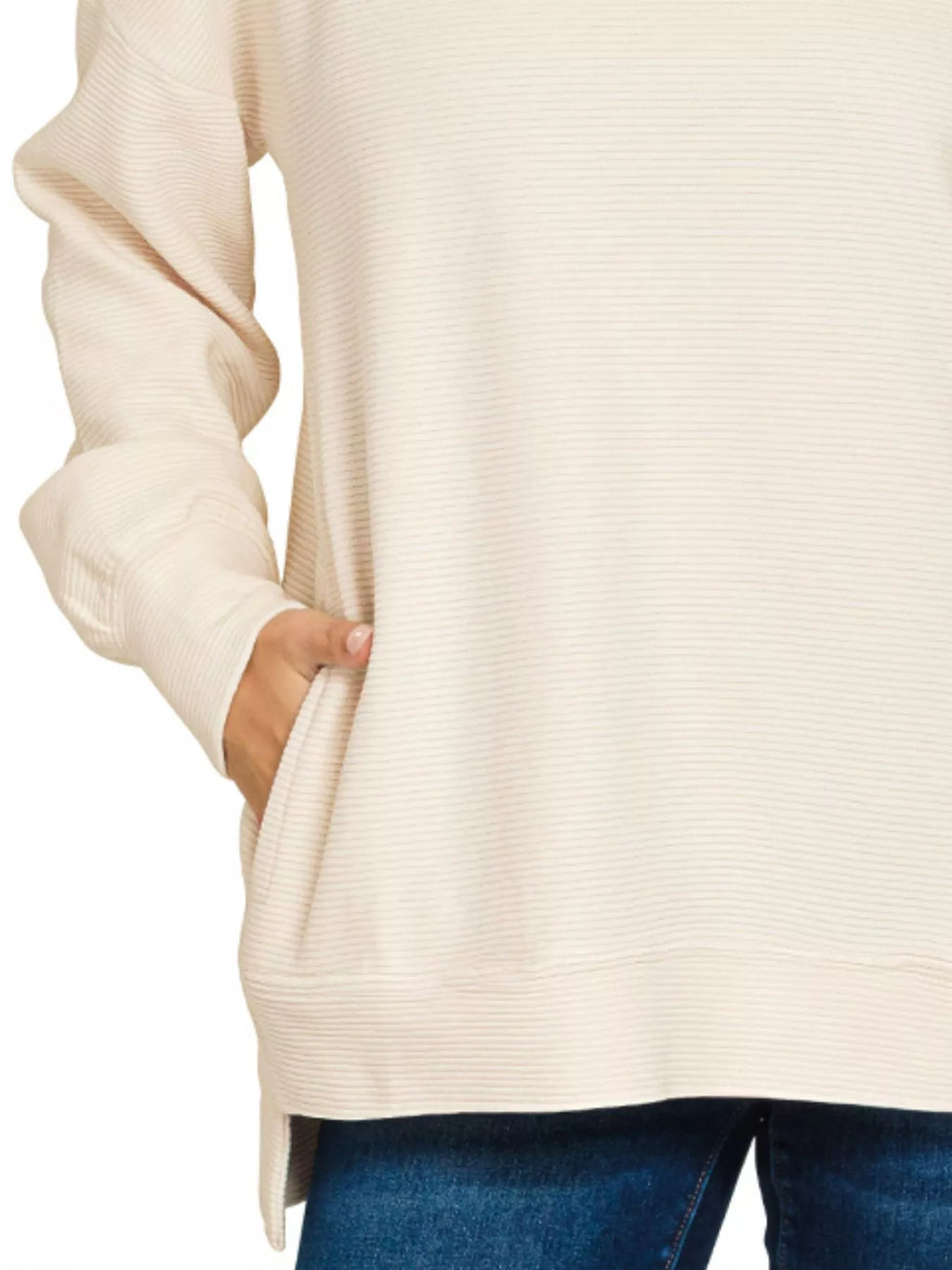 Zenana Sweatshirt Beige Acid Washed Double Ribbed Hi-low Plus Sizes Top b22e16db-ef94-4208-8e1e-af9ff3e004cd-Max-Origin Trendsi