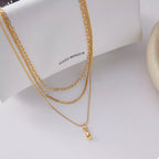 Womens Pendant Necklace 18K Gold-Plated and Zircon Three Layered Jewelry b23bd556-3ab5-4057-a6f2-faa32c1725e1-Max-Origin Trendsi