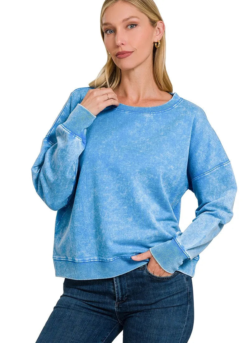 Zenana French Terry Acid Wash Boat Neck Sweatshirt OCEAN BLUE b274c89b91b9498692a8a01ca74bb6e7-Max-Origin Trendsi