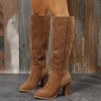 Point Toe Block Heels Boots b2b361e3ea1f4acd861a04c596dac286-Max-Origin Trendsi