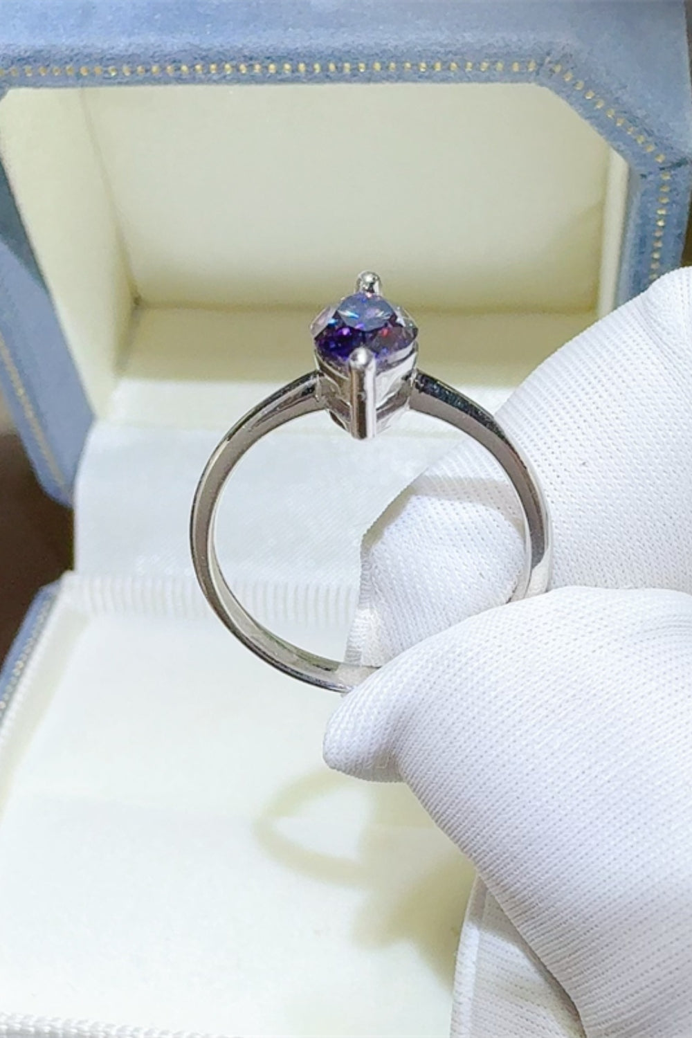 Silver Ring 2 Carat Moissanite Violet Thin Oval 925 Sterling Elegant Jewelry b2b9b4d2-317c-4286-b0f4-190e59b4c3e0-Max Trendsi