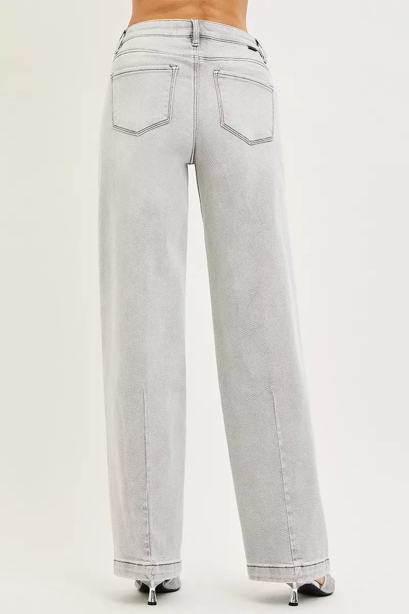 RISEN Womens Baggy Jeans Light Gray Slouchy with Contrast Stitching Denim b2c911872ab648098e878c8ac70a88f2-Max-Origin Trendsi
