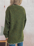 Women's Sweater Ribbed Knit Button Detail Long Sleeve Oversized Pullover b337d40c5b744154b7cea11a71f24e33-Max-Origin Trendsi