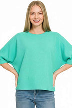 Zenana Double Knit Short Sleeve Top