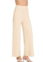 Zenana Viscose Knit Sweater Pants with Wide Leg and Elastic Waistband