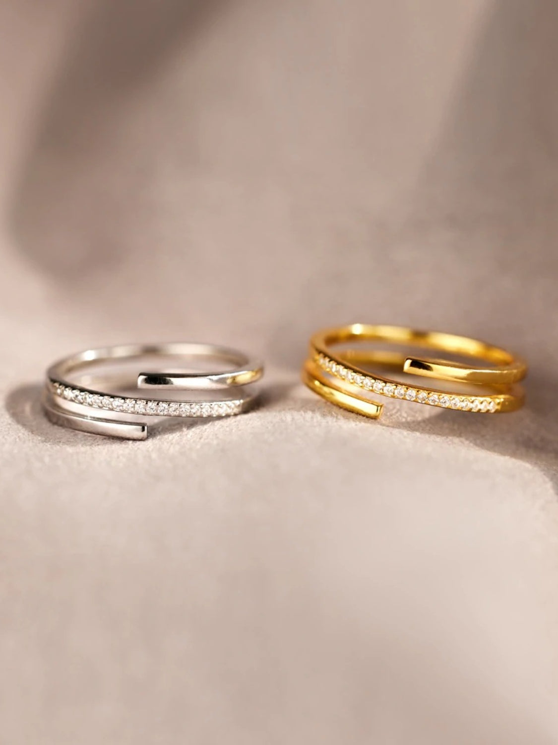 Zircon Ring Women Twist 18K gold-plated 925 Sterling Silver Inlaid Jewelry b3422b37-2e03-4133-aa27-a6a05b320cc1-Max Trendsi