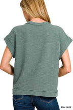 Zenana Cotton Slub Short Sleeve Tee and Pants Set