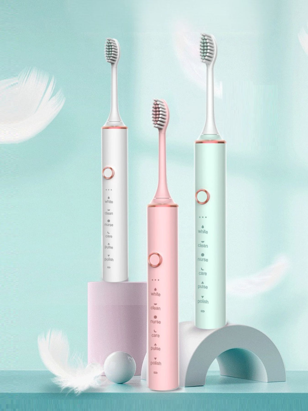 Electric Toothbrush with Multiple Speed Modes, 8-Piece Set, ABS Material, Imported