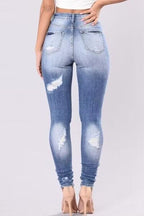 Women's Distressed Skinny Jeans Light Blue Wash High Waisted Denim Pants S-3XL b357bbba-46d6-4eee-9e6f-b3e02ce9dda8-Min Trendsi