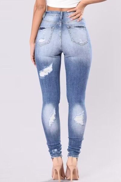 Women's Distressed Skinny Jeans Light Blue Wash High Waisted Denim Pants S-3XL b357bbba-46d6-4eee-9e6f-b3e02ce9dda8-Min Trendsi