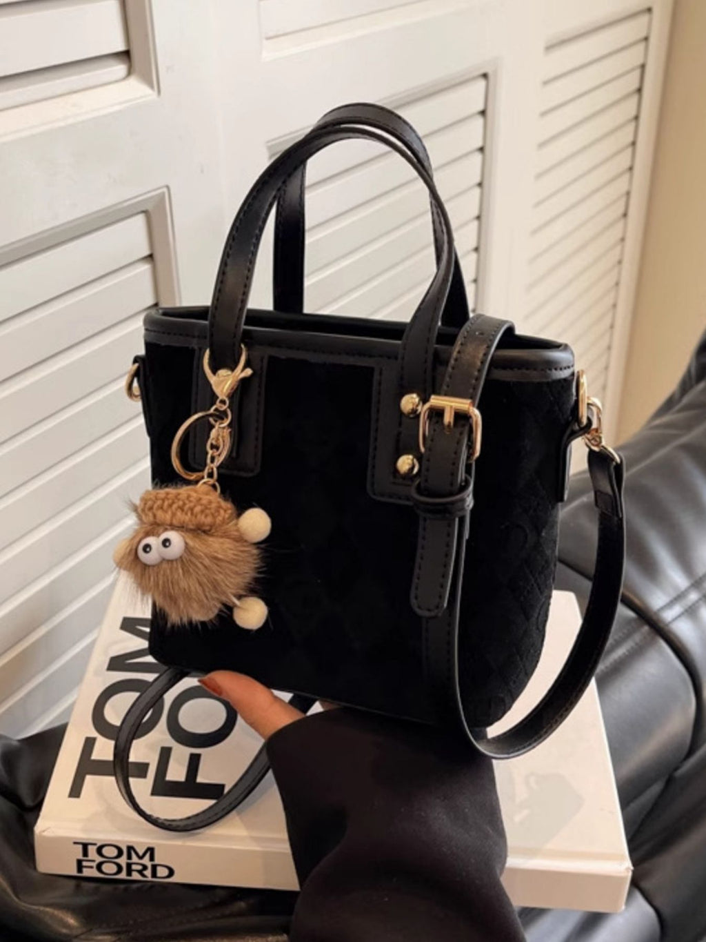 Mini Top Handle Crossbody Bag in PU Leather
