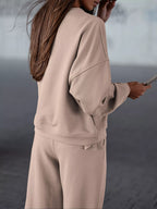 Womens Outfit Set Kahki Casual Loose Fit Top and Pants Two-Piece b35d2ffbb2084f099d86d18a15051046-Max-Origin Trendsi