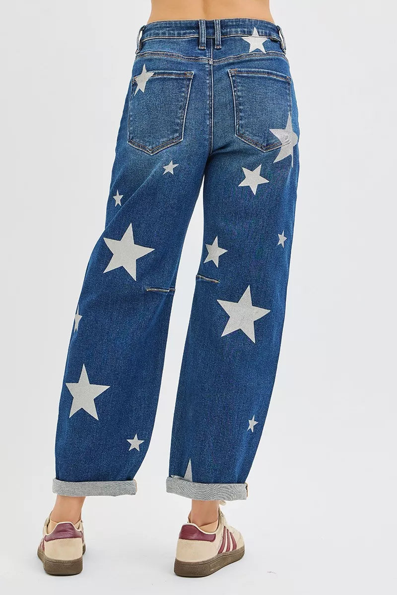 RISEN Star Printed Jeans Womens Mid Rise Ankle Length Relaxed Barrel b367ade9fecc4b4b96c92c812ebe69c2-Max-Origin Trendsi