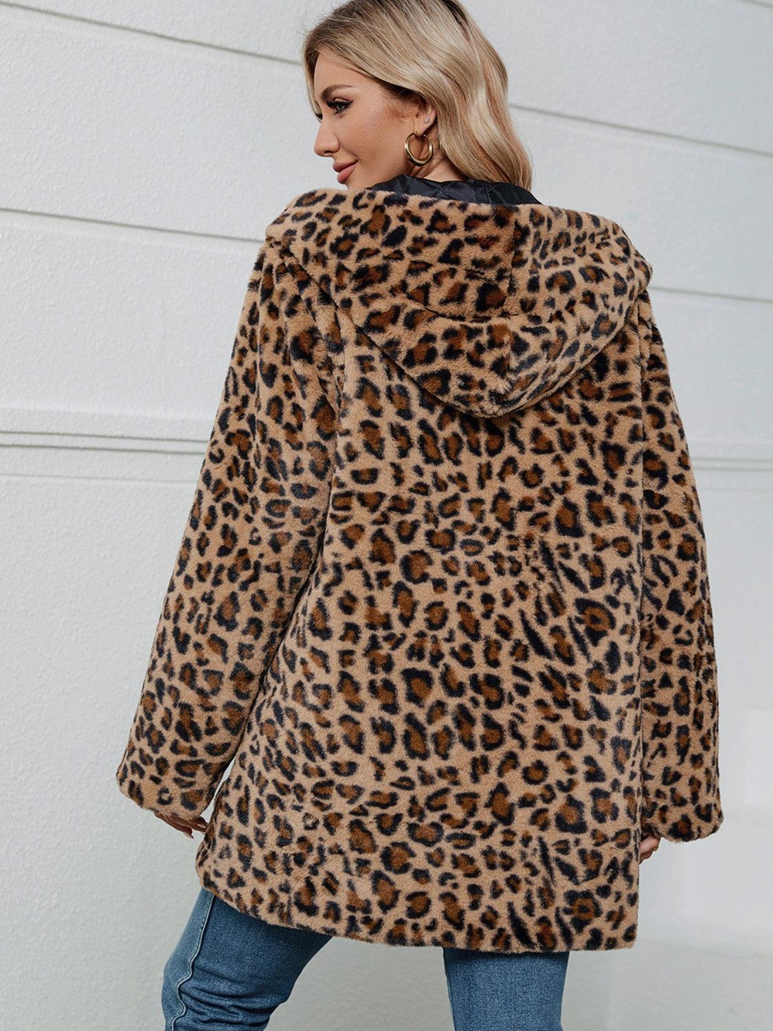 Fuzzy Leopard Hooded Coat Long Sleeve Jacket Outwear b382bba0-6c4e-4fe5-a897-eb2a79dd972f-Max Trendsi