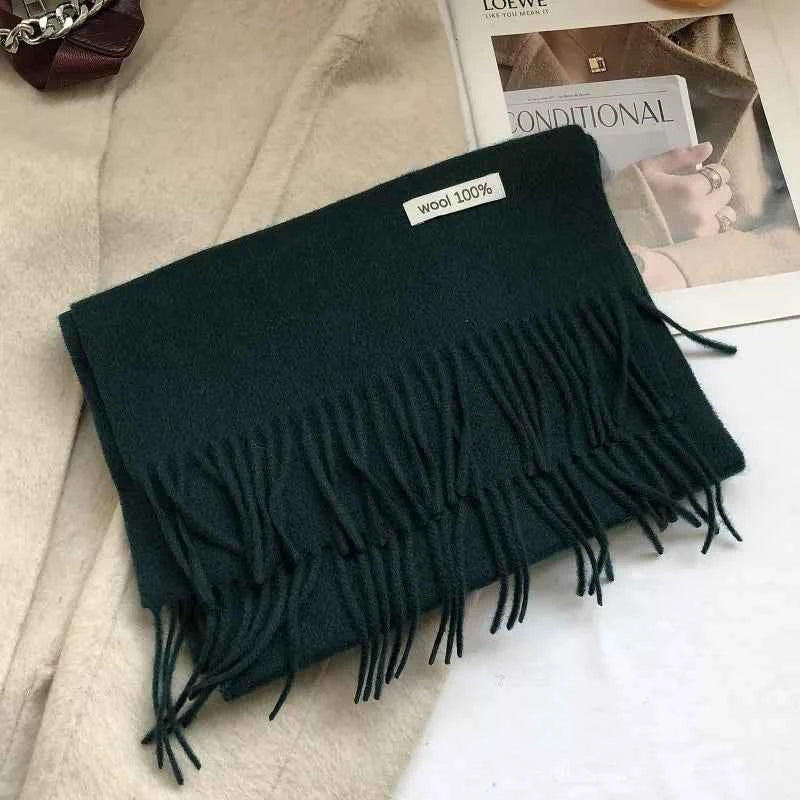 Pure Wool Cozy Tassel Knit Scarf