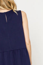 Umgee Tank Dress Navy Round Neck Sleeveless with Drawstring Pockets b39e3a67-a9b1-4324-9af2-67b060db2575-Max-Origin Trendsi