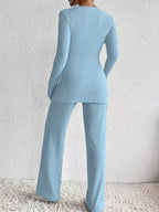 Women's Outfit Set Crisscross Surplice Top Long Sleeve and Pants Sets b3acdf73-ba74-464d-9e2d-f9e97faf77b2-Max Trendsi