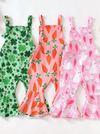 Children's Printed Flared Overalls