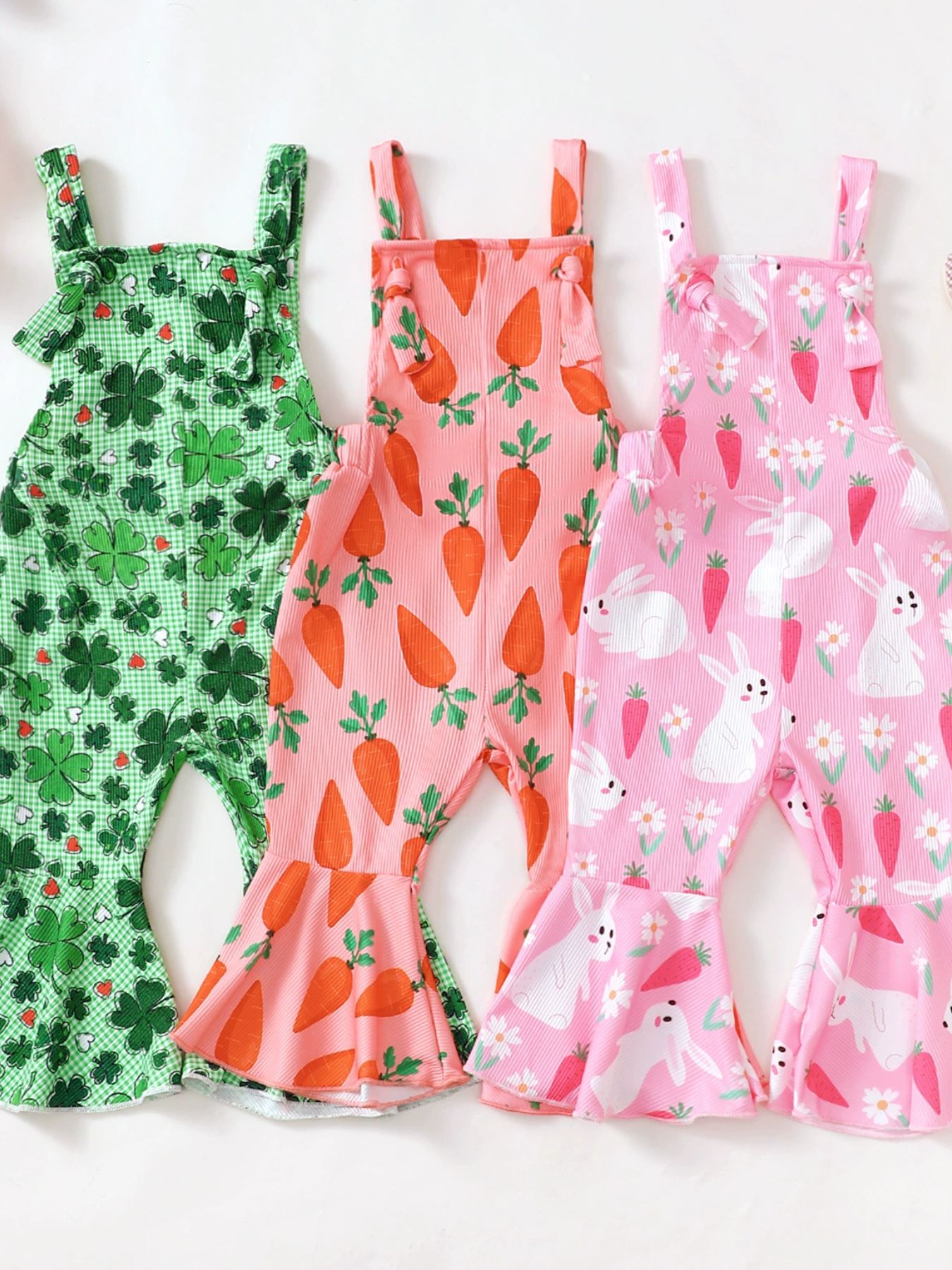Children's Printed Flared Overalls