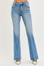 RISEN Women Mid Rise Flare Jeans Tummy Control 4 Way Stretch Denim Pants b40fe0b715324f13a7d0a18a090d6280-Max-Origin Trendsi