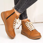 Women's Ankle Boots Pu Leather Round Toe Platform Low Heels Shoes b413edda2ed6416f95cfdce6be393df9-Max-Origin Trendsi