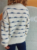 Striped Sweater Round Neck Long Sleeve Soft Knitwear b41dd0e3-809a-4258-8499-04a38f90079d-Max Trendsi