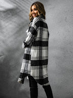 Plaid Coat Collared Neck Long Sleeve Pocketed Outwear b426558c-76b3-463a-b4b1-9de85e055e8d-Max Trendsi