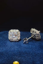 2 Carat Moissanite Stud Earrings 925 Sterling Silver Square Stone with Box Silver One Size b44cdc18-6bc9-45bb-aa04-a6c0f21f4505-Max Trendsi
