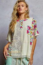 POL Womens T-shirt Lace Round Neck Short Sleeve Floral Pattern Top b454e15d-4a40-4393-8433-cfc5d56a7009-Max-Origin Trendsi