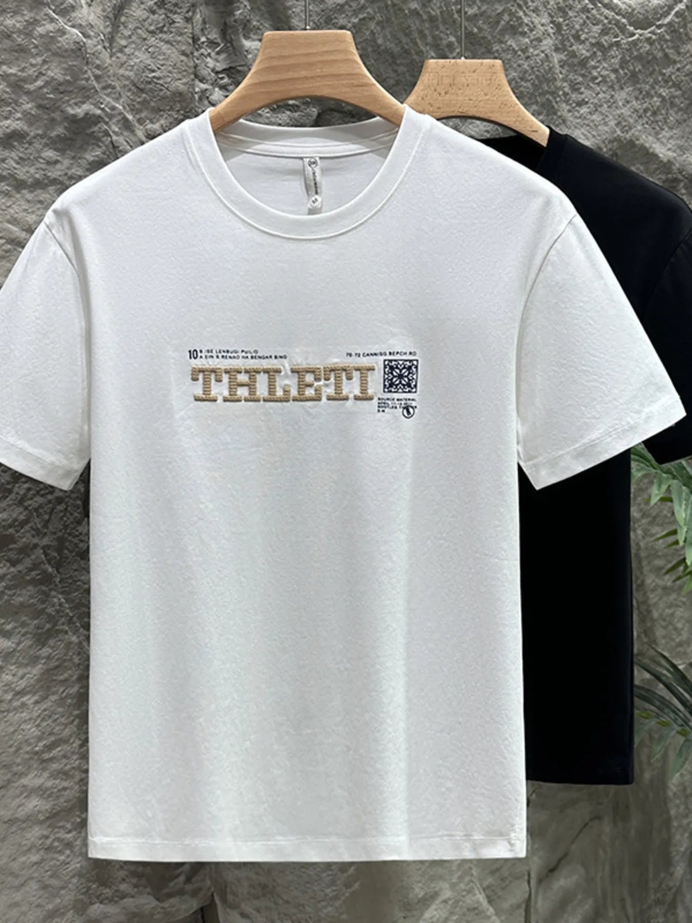 Men's Cotton T-Shirt Letter Graphic Short Sleeve Top Tees M-5XL White b484f41ed4224742987fc7c3c85b790e-Max-Origin Trendsi