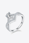 Murray Silver Ring 1 Carat Moissanite Teardrop Stone 925 Sterling with Box Silver b49056e407684a618002885a18550cbe-Max Trendsi