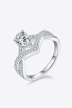 Murray Silver Ring 1 Carat Moissanite Teardrop Stone 925 Sterling with Box Silver b49056e407684a618002885a18550cbe-Max Trendsi