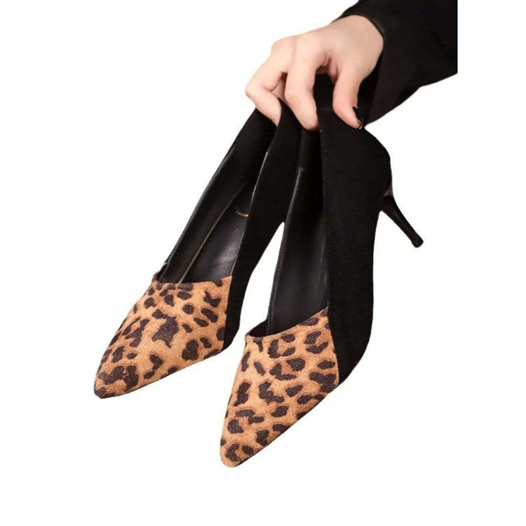 Women's Suede Pumps High Heels Point Toe Leopard for Elegant Style Shoes b4d3c2d2db894ecfa988570844750507-Max-Origin Trendsi