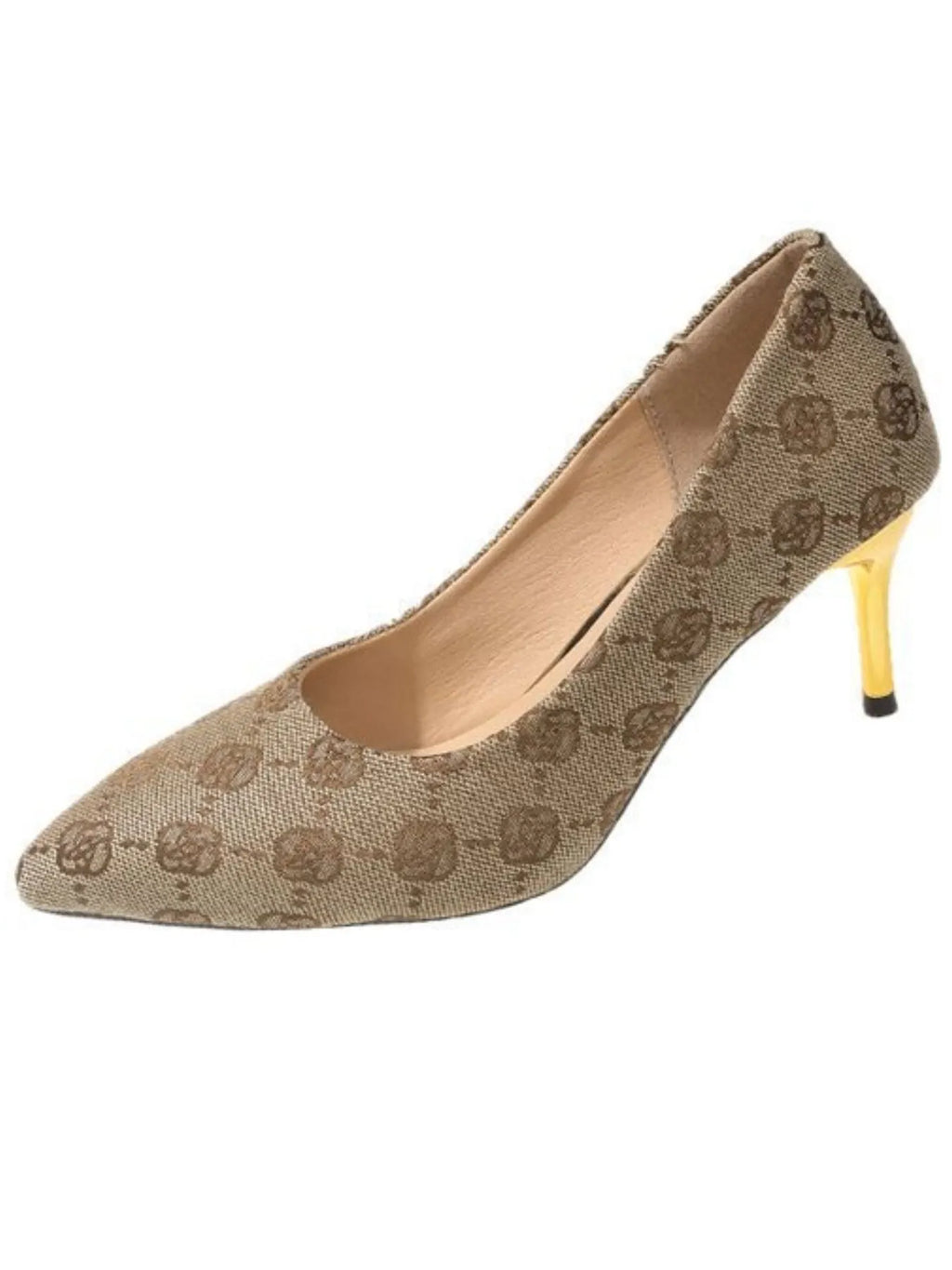 Women's Heels Light Brown Floral Pu Leather Point Toe Stiletto Pumps Shoes Light Brown 7cm b4d75bfd-df94-4875-848f-a5f6a419e336-Max-Origin Trendsi