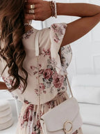 Floral Ruffle Dress Surplice Ruffled Cap Short Sleeve Tied Waist b4dd4bda-35e1-433b-80ec-96d52cd90b82-Max-Origin Trendsi