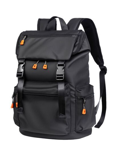 Large Oxford Cloth Rucksack Multi-Pockets Unisex Backpack Black One Size b4f2b64f-75d9-4c17-9985-adb20982cbcd-Min Trendsi