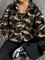 Womens Jacket Camo Print Fuzzy Zip Up Outerwear b5028ae12a5341e5845560bb0da87b67-Max-Origin Trendsi