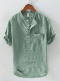 Men's Plus Size Short Sleeve Shirt with Button Details