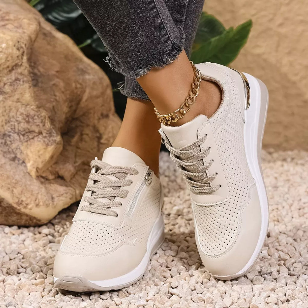 Women Sneakers Lace Up Wedge Mid Heels Pu Leather Shoes b50bc95d-eff6-431a-86d4-96012f5e31c5-Max-Origin Trendsi