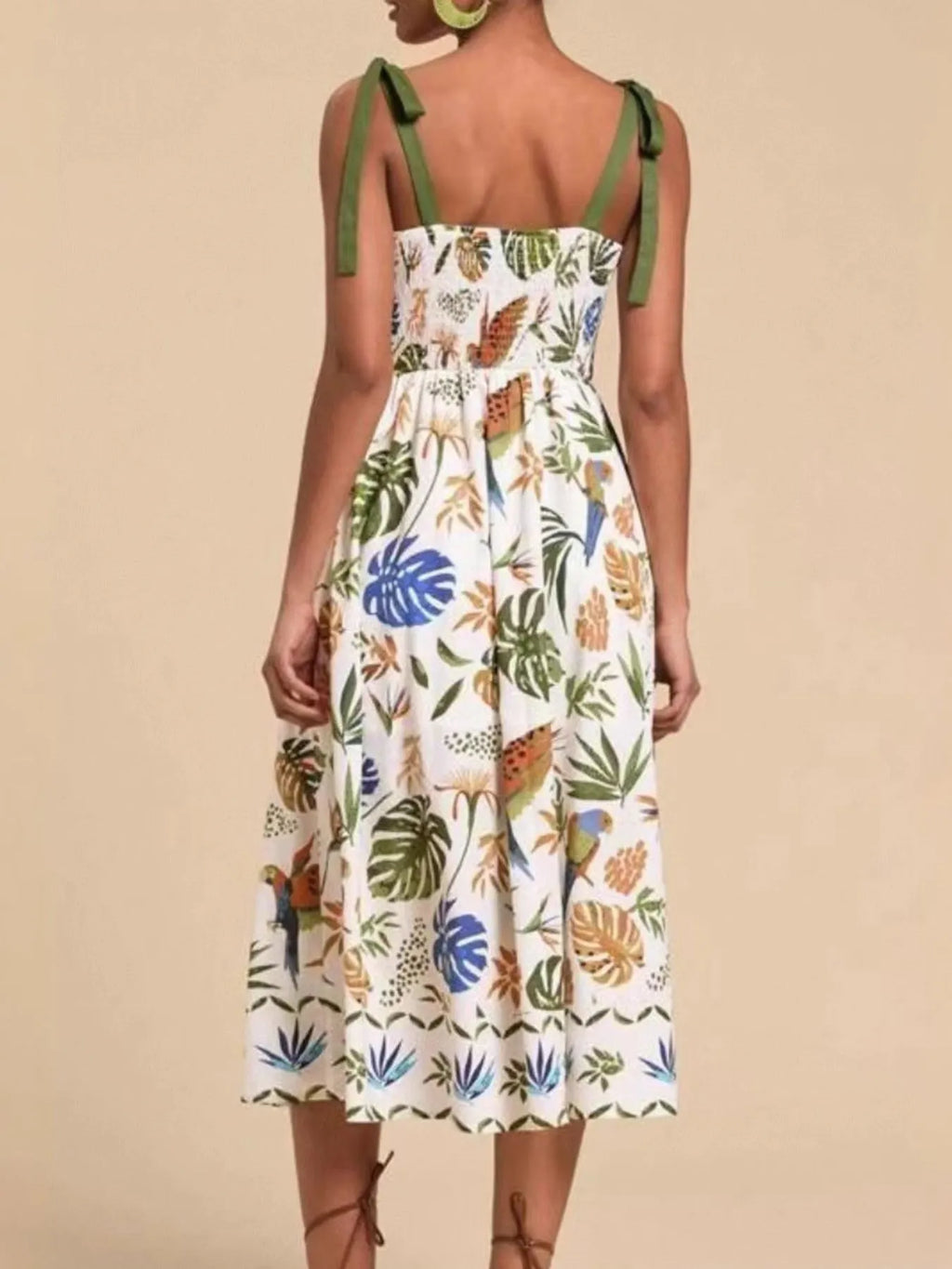 Floral Midi Dress Tropical Print Tie-Shoulder Sweetheart Neck Ruffled b51b90e6-a3e6-4d86-8702-f1d2378d2e1a-Max-Origin Trendsi