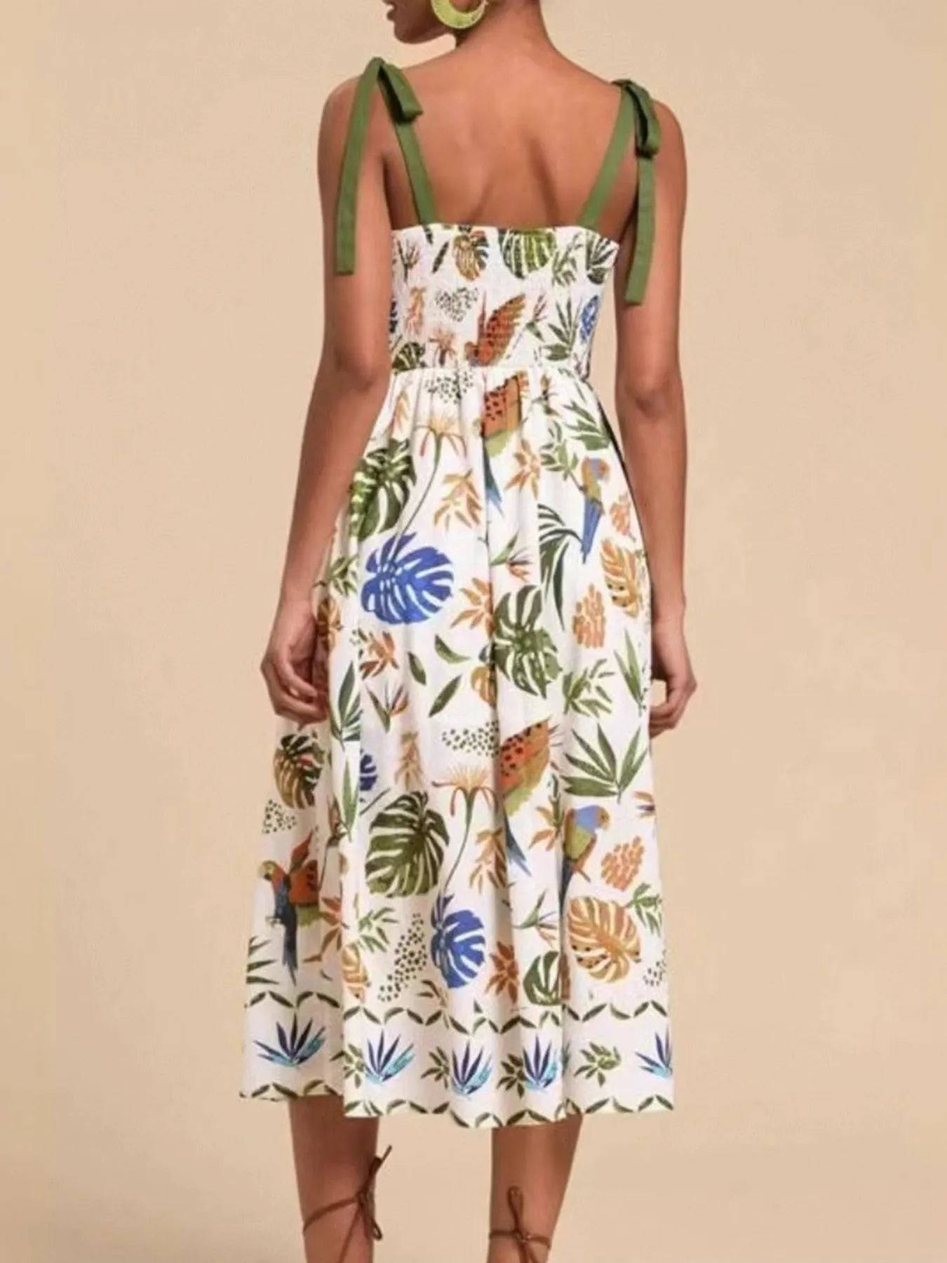 Floral Midi Dress Tropical Print Tie-Shoulder Sweetheart Neck Ruffled b51b90e6-a3e6-4d86-8702-f1d2378d2e1a-Max-Origin Trendsi