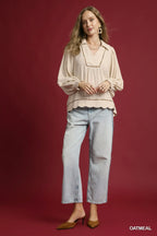 Umgee Women's Blouse Linen Scallop Hem Long Sleeve Top b53127e0-749a-4c0d-acaf-0aa7d94dc6b3-Max-Origin Trendsi