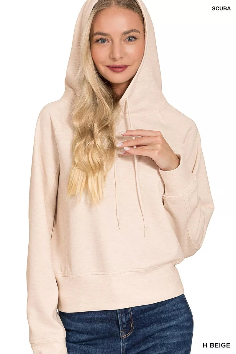 Zenana Womens Scuba Hoodie Beige Drawstring Hood Top b5335234f1424a8f874ffcf49f38f9e9-Max-Origin Trendsi