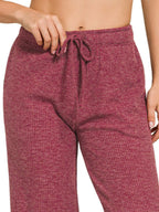 Zenana Women's Lounge Pants Cozy Ribbed Drawstring Joggers Pants b59e305f-c9a9-4b8e-9acd-ddc58ddf22ca-Max-Origin Trendsi