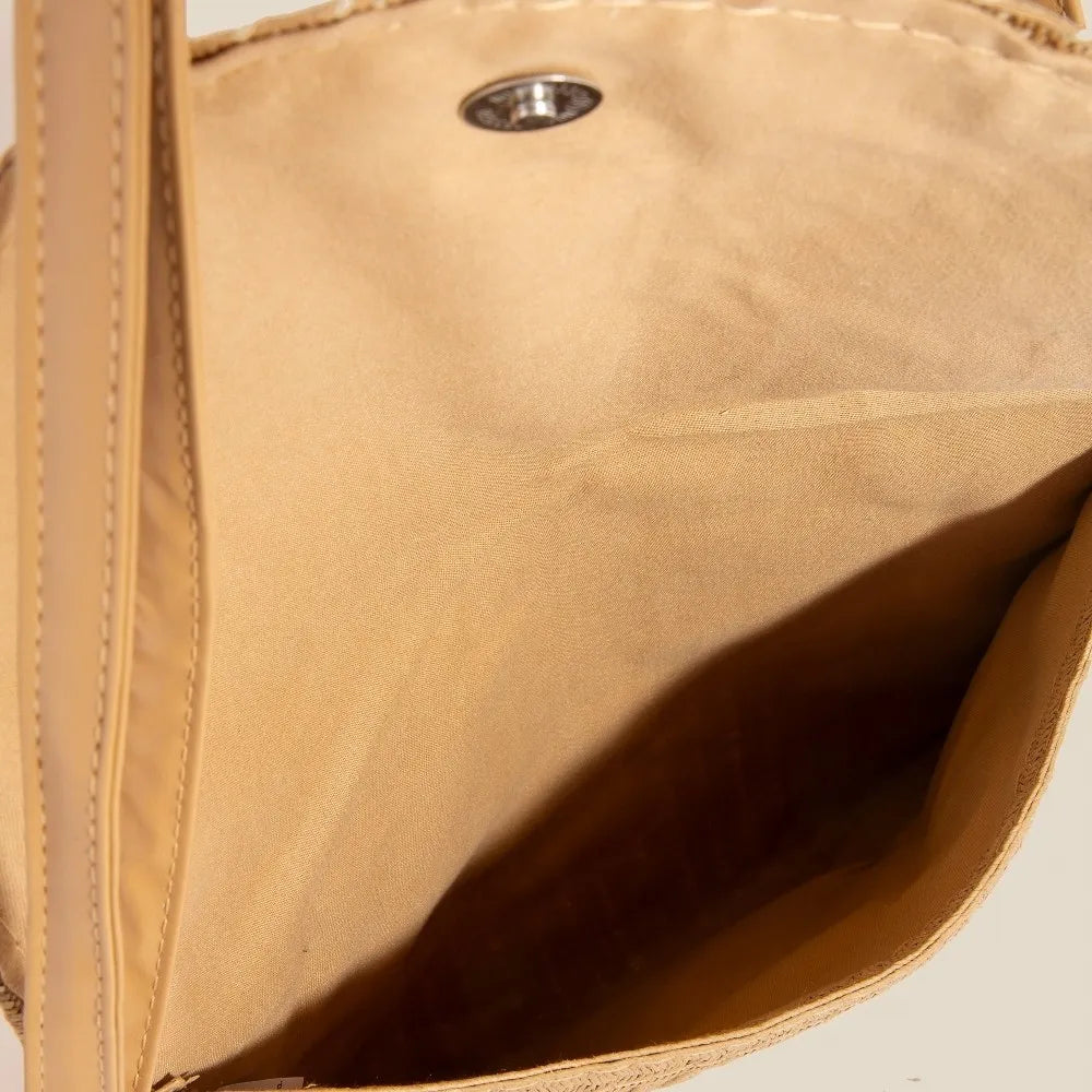 Fame Accessories Women's Straw Tan Tight Woven Envelope Clutch Bag b5ca85dd3105476fa0fd4267b2427821-Max-Origin Trendsi