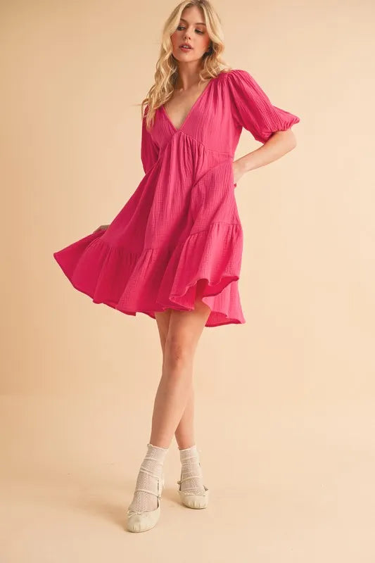 Aemi+Co Tied Back Ruffled Mini Dress